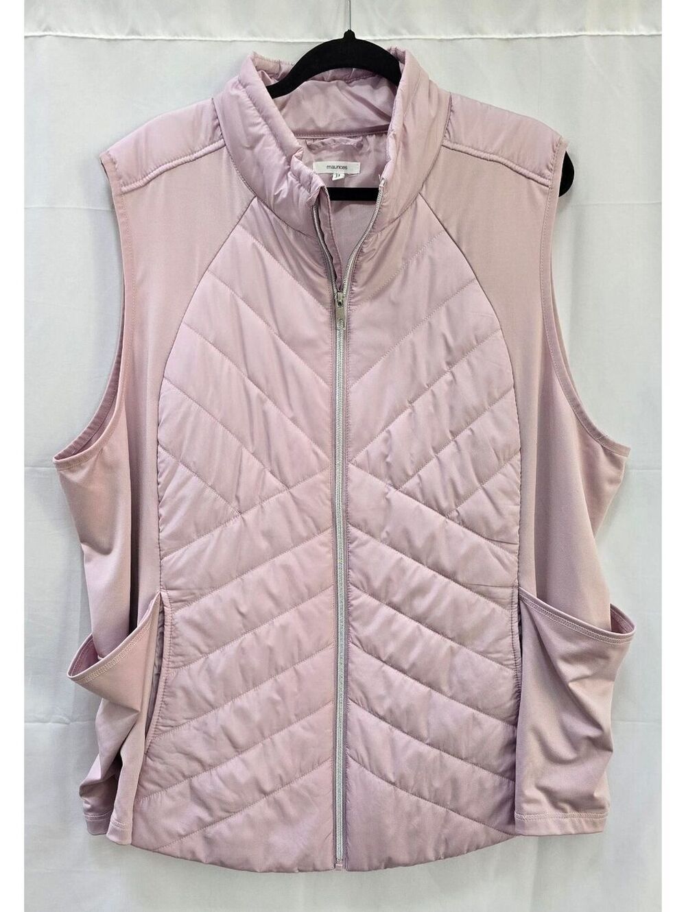 Maurices Women's 3X Blush Pink Quilted Puffer Vest Full Zip Plus Size